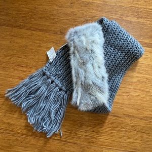 Mitchie’s Matchings Real Rabbit Fur Wool Scarf